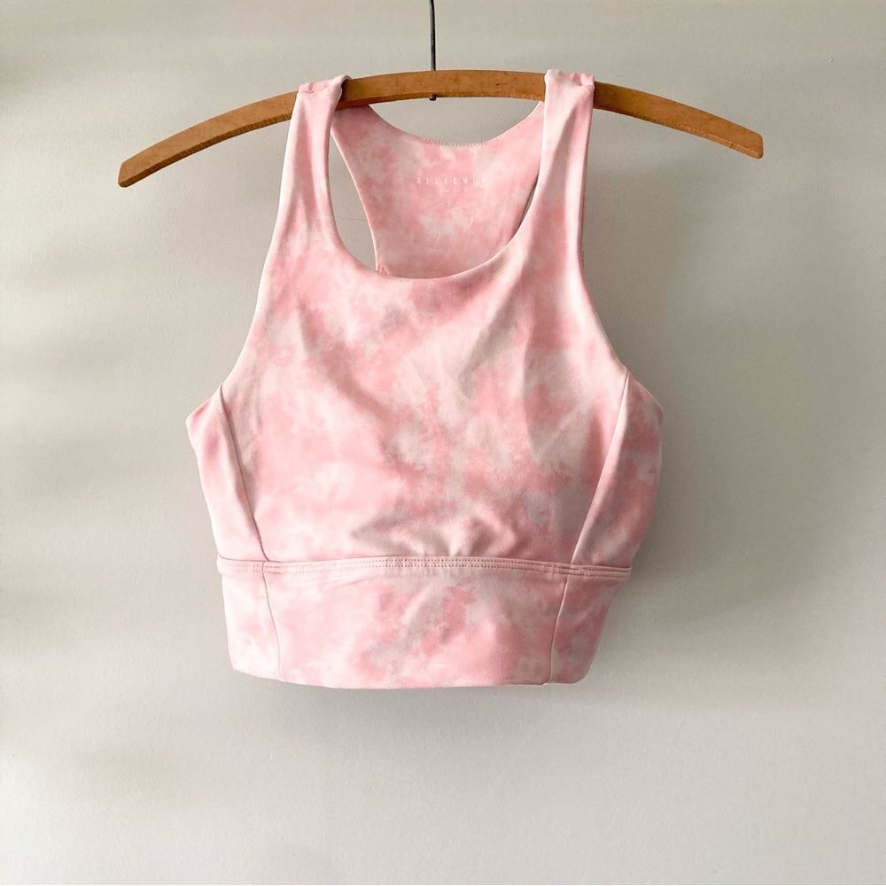 ALL FENIX‎ x ANTHROPOLOGIE BLUSH PINK TIE DYE MOISTURE WICK LONG BRA SIZE S